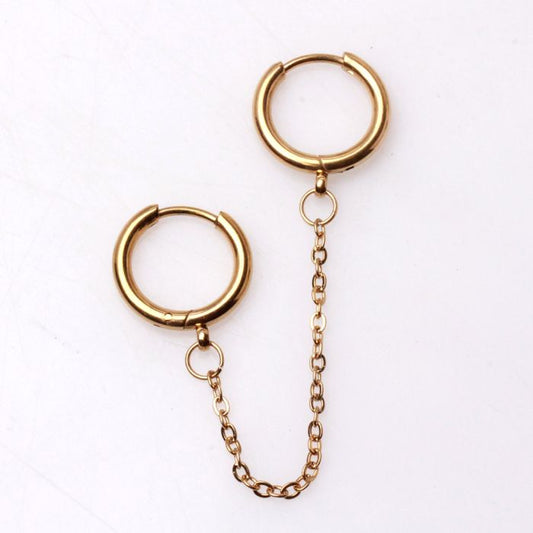 Chained Double Clicker Rings Cartilage Earring