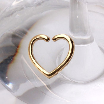 14Kt Yellow Gold Heart Shaped Cartilage Earring - Fashion Hut Jewelry