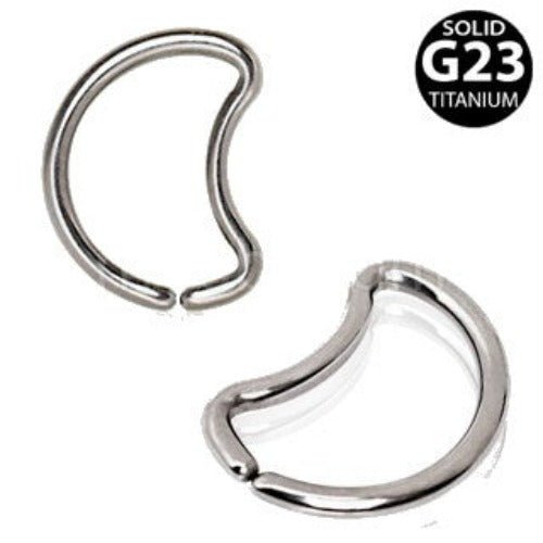 Titanium Crescent Moon Seamless Cartilage Earring | Fashion Hut Jewelry