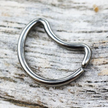 Titanium Crescent Moon Seamless Cartilage Earring