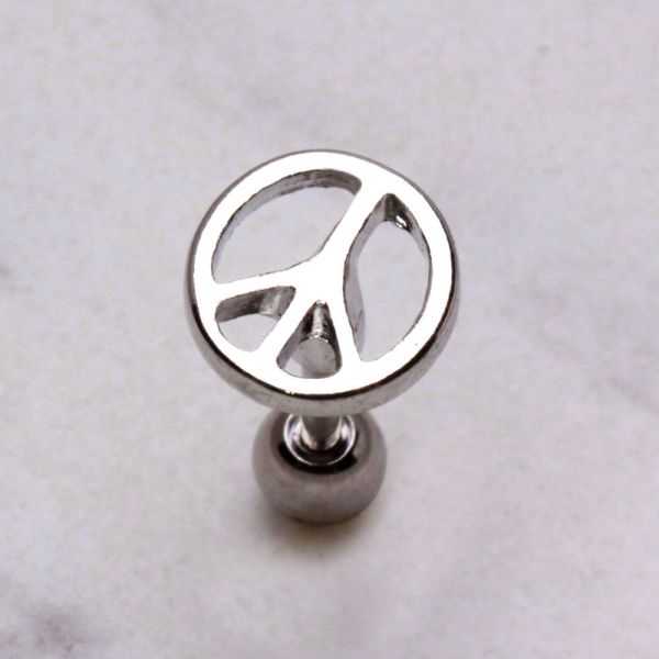 Surgical Steel Peace Sign Cartilage Earring