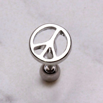 Surgical Steel Peace Sign Cartilage Earring