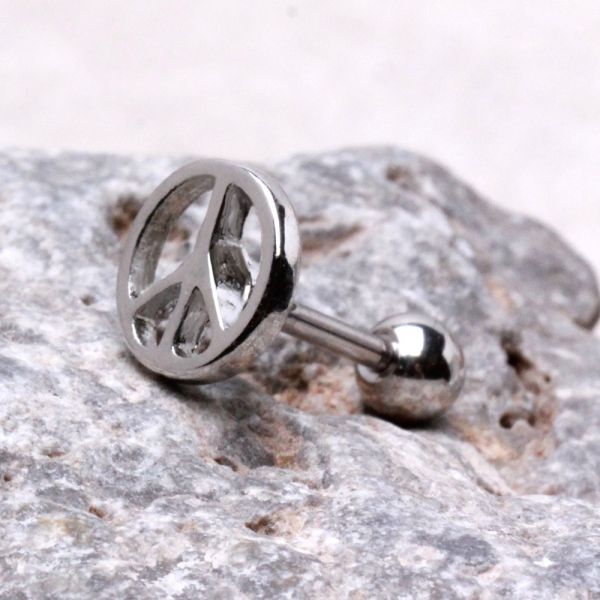 Surgical Steel Peace Sign Cartilage Earring