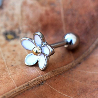 Surgical Steel Sweet White Daisy Flower Cartilage Earring - Fashion Hut Jewelry