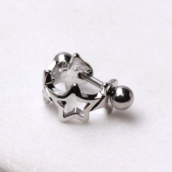 Surgical Steel Star Cartilage Cuff Cartilage Piercing - Fashion Hut Jewelry