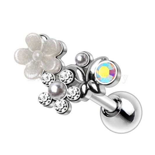 316L Stainless Steel Art of Brilliance Flower Field Cartilage Earring Fashion Hut Jewelry
