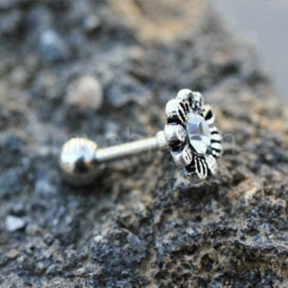 316L Stainless Steel Avant Garde Daily Flower Cartilage Earring | Fashion Hut Jewelry