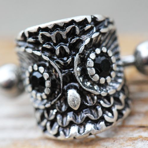 316L Stainless Steel Forest Owl Cartilage Cuff Earring