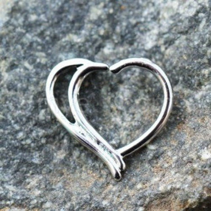 316L Stainless Steel Double Heart Cartilage Earring | Fashion Hut Jewelry