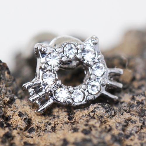 316L Stainless Steel Sparkling Kitty Cat Cartilage Earring
