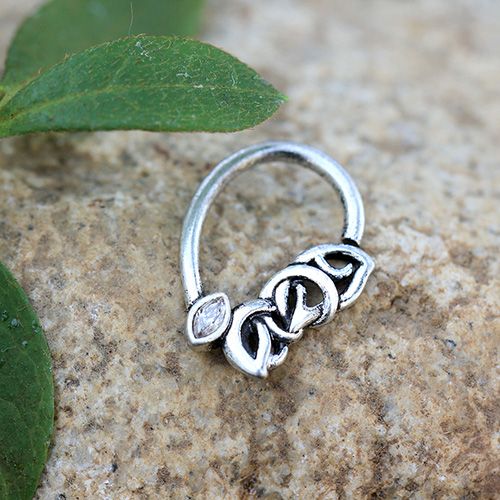 316L Stainless Steel Chained Teardrop Seamless Ring