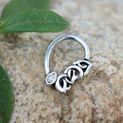 316L Stainless Steel Chained Teardrop Seamless Ring