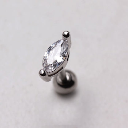316L Stainless Steel Marquise Cut Clear CZ Cartilage Earring