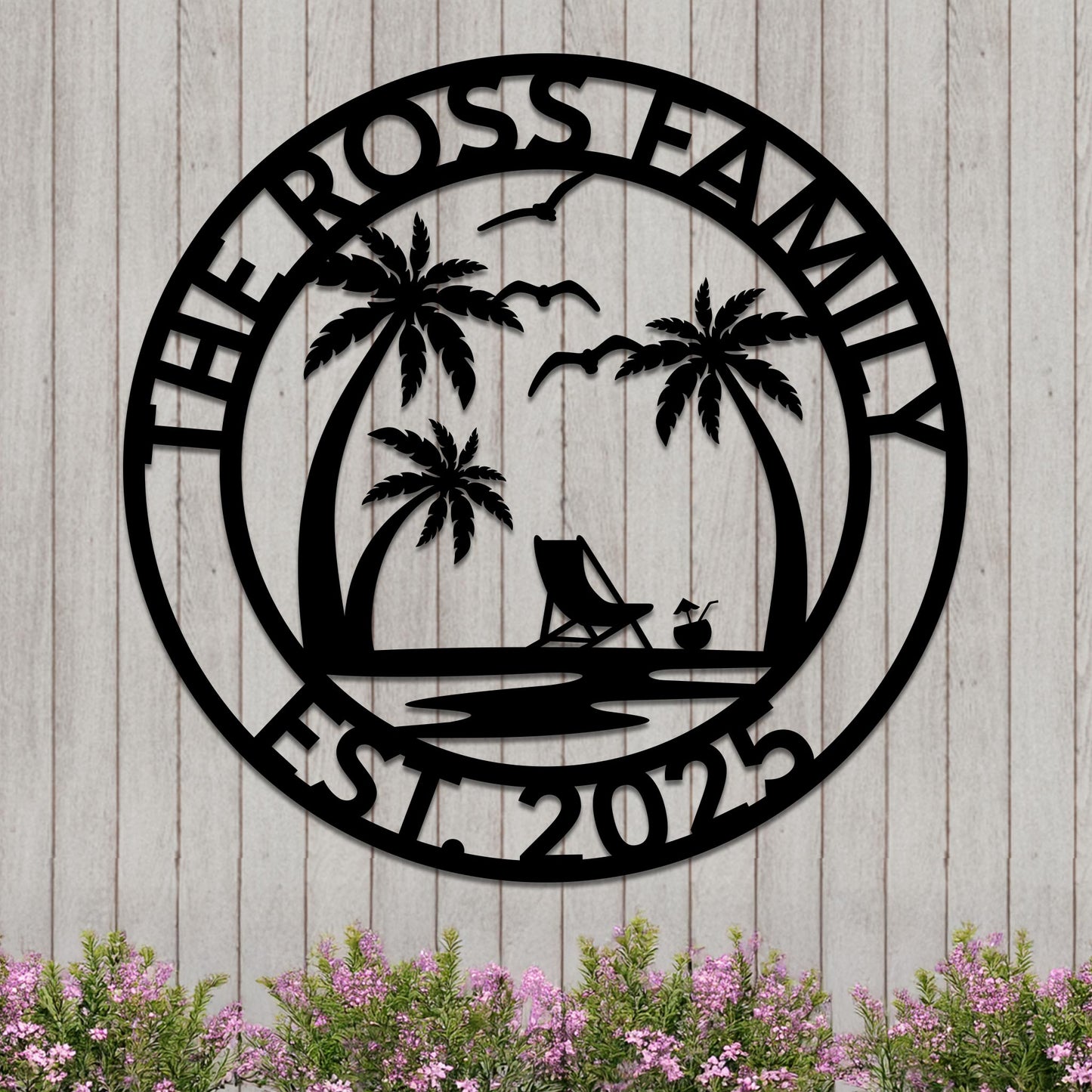 Custom Island Vacation Sign w Year