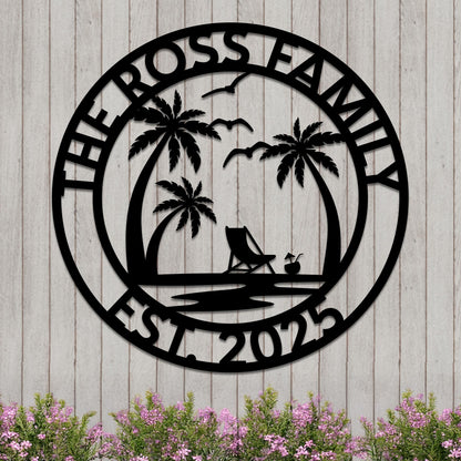 Custom Island Vacation Sign w Year