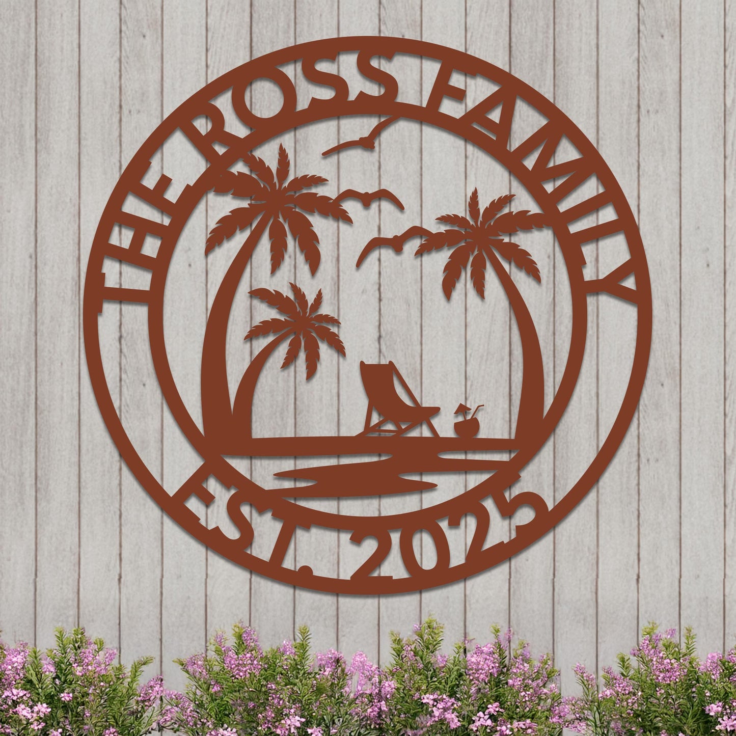 Custom Island Vacation Sign w Year