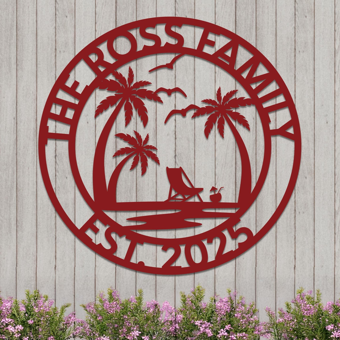 Custom Island Vacation Sign w Year