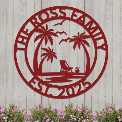 Custom Island Vacation Sign w Year