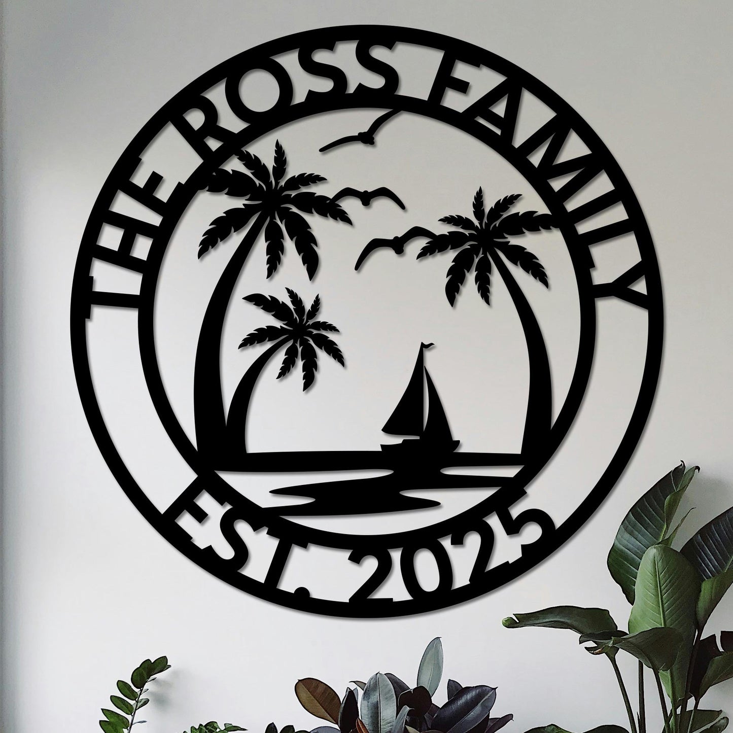 Custom Island Vacation Sign w Year v2