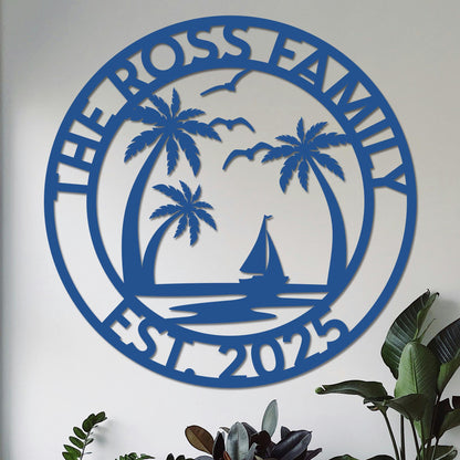 Custom Island Vacation Sign w Year v2