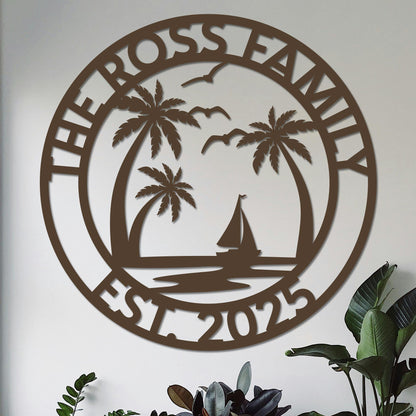 Custom Island Vacation Sign w Year v2