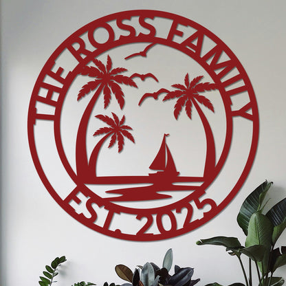 Custom Island Vacation Sign w Year v2