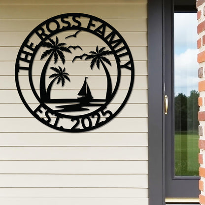 Custom Island Vacation Sign w Year v2