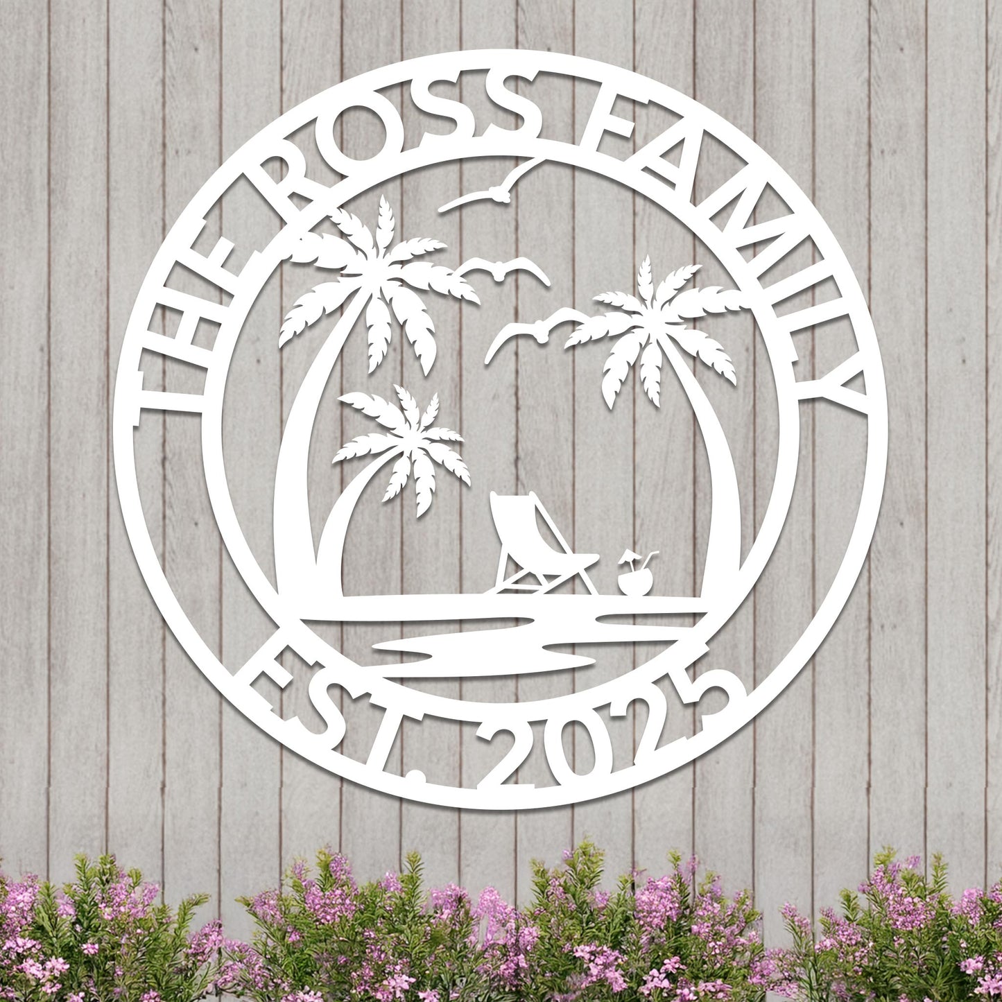 Custom Island Vacation Sign w Year