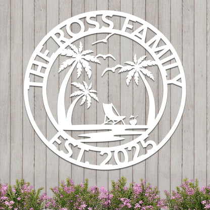 Custom Island Vacation Sign w Year