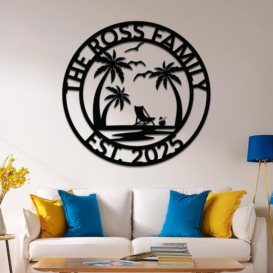 Custom Island Vacation Sign w Year
