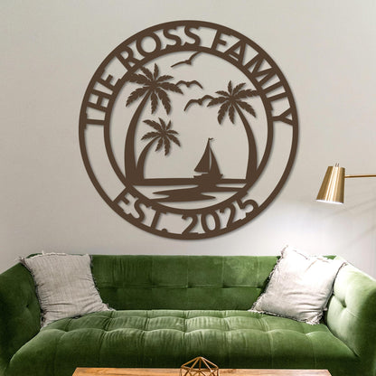 Custom Island Welcome Sign w Established Year