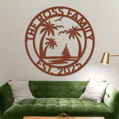 Custom Island Welcome Sign w Established Year