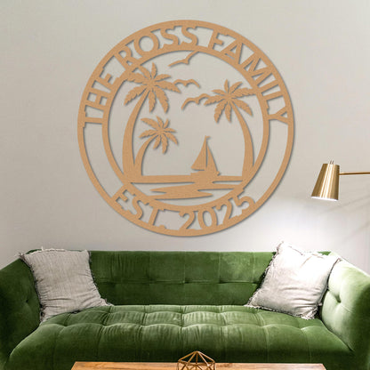 Custom Island Welcome Sign w Established Year