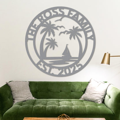 Custom Island Welcome Sign w Established Year