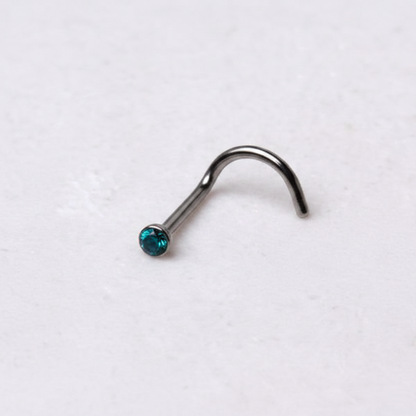 316L Surgical Steel Opalite Screw Nose Ring - multiple options are available