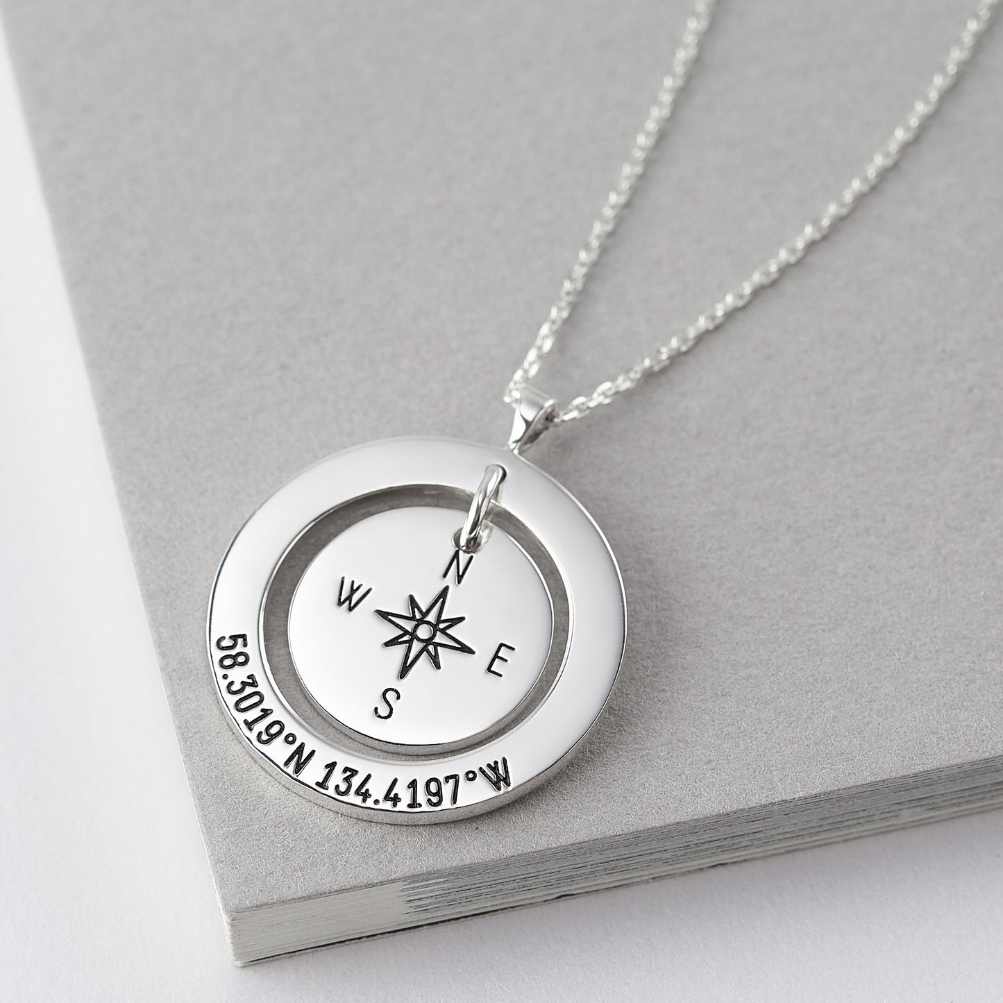 Coordinates Necklace • Long Distance Gift • Latitude Longitude Jewelry