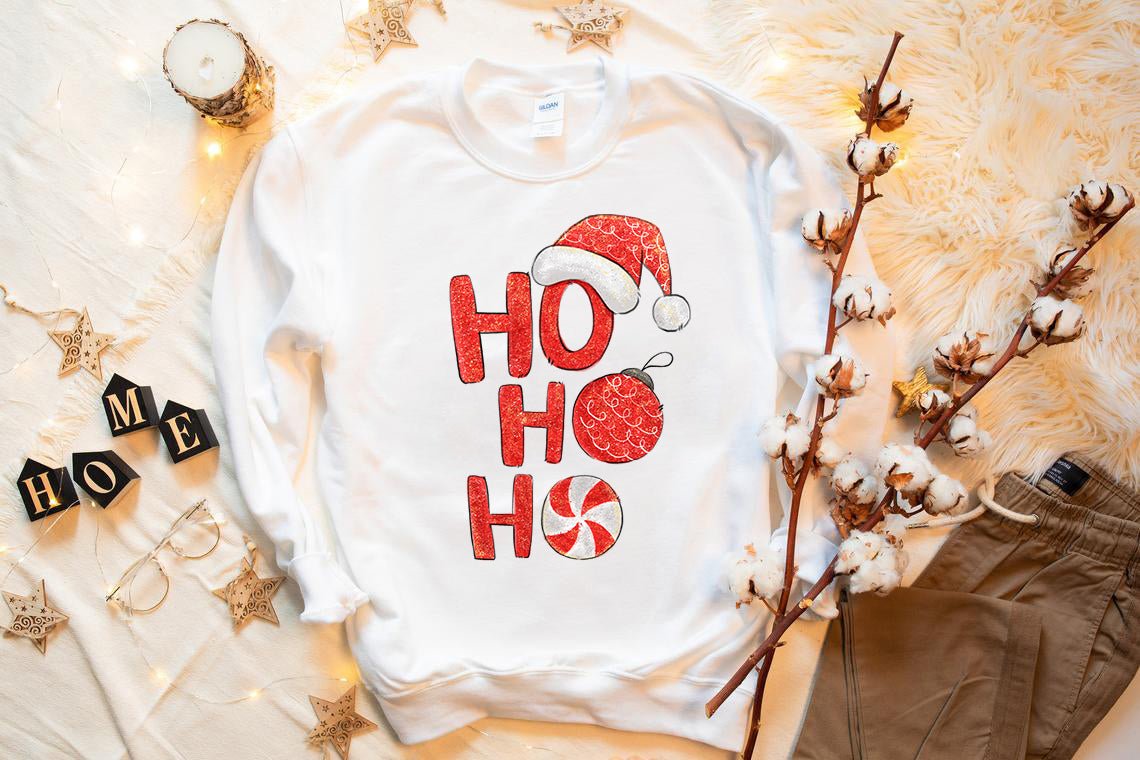 HO HO HO Santa Christmas Sweatshirt Fashion Hut Jewelry