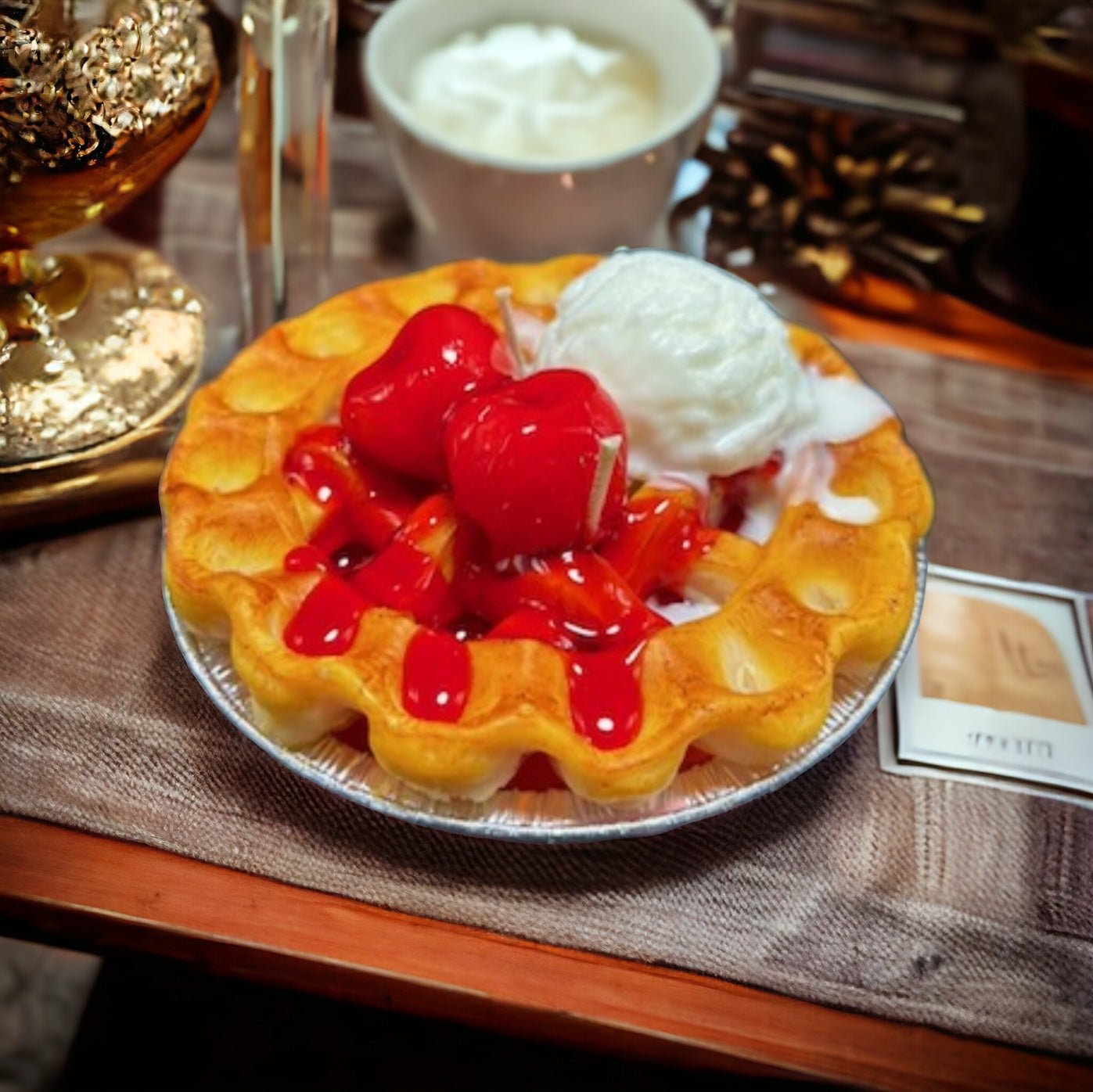 5” Cherry Pie A La Mode Candle Fashion Hut Jewelry