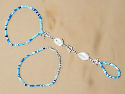 Beachy Anklet Toe Ring Barefoot Sandal Anklet