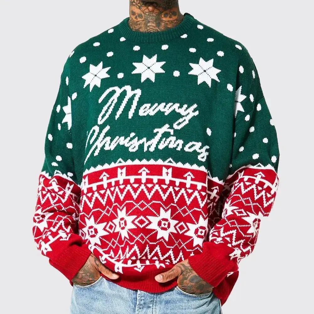 Men's Jacquard Christmas Pullover Sweater