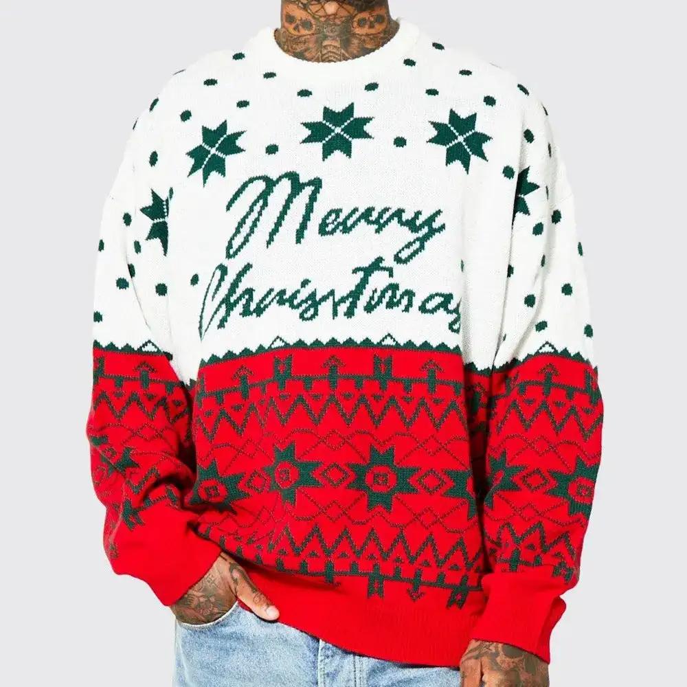 Men's Jacquard Christmas Pullover Sweater