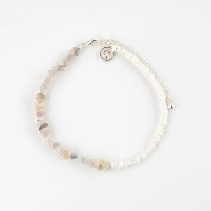 Santai Natural Stone Anklet Ankle Bracelet - Pink