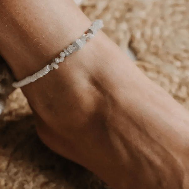 Santai Natural Stone Anklet Ankle Bracelet - Pink