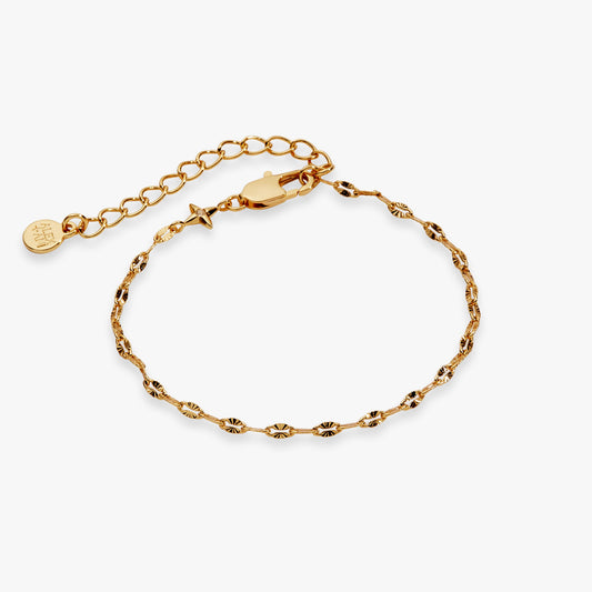 Faceted Lip Charm Chain Bracelet