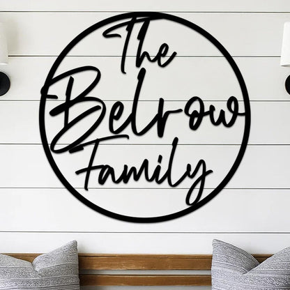 Family Name Sign in Circle