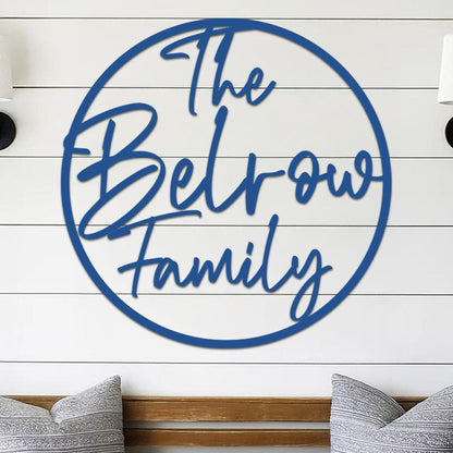 Family Name Sign in Circle