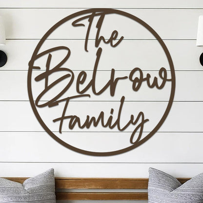 Family Name Sign in Circle