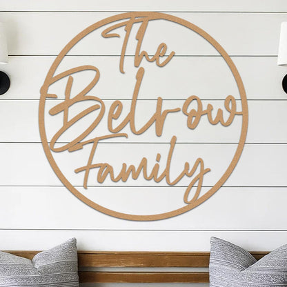 Family Name Sign in Circle