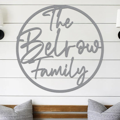 Family Name Sign in Circle