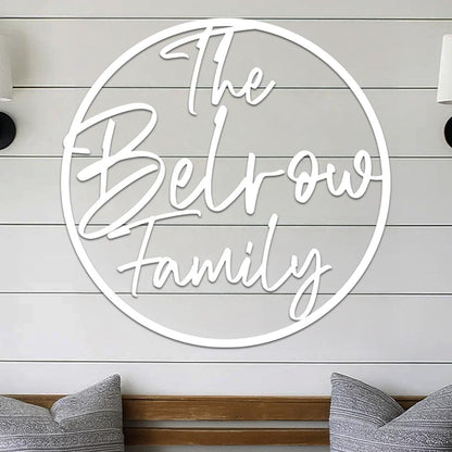 Family Name Sign in Circle
